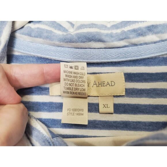 Territory Ahead Men's Striped 100% Cotton Collared Tee Shirt with Pearl Buttons - Picture 6 of 7